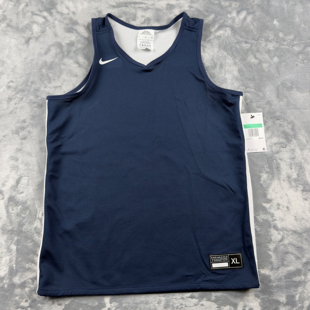 Nike Kids Basketball Jersey Navy Blue White XL